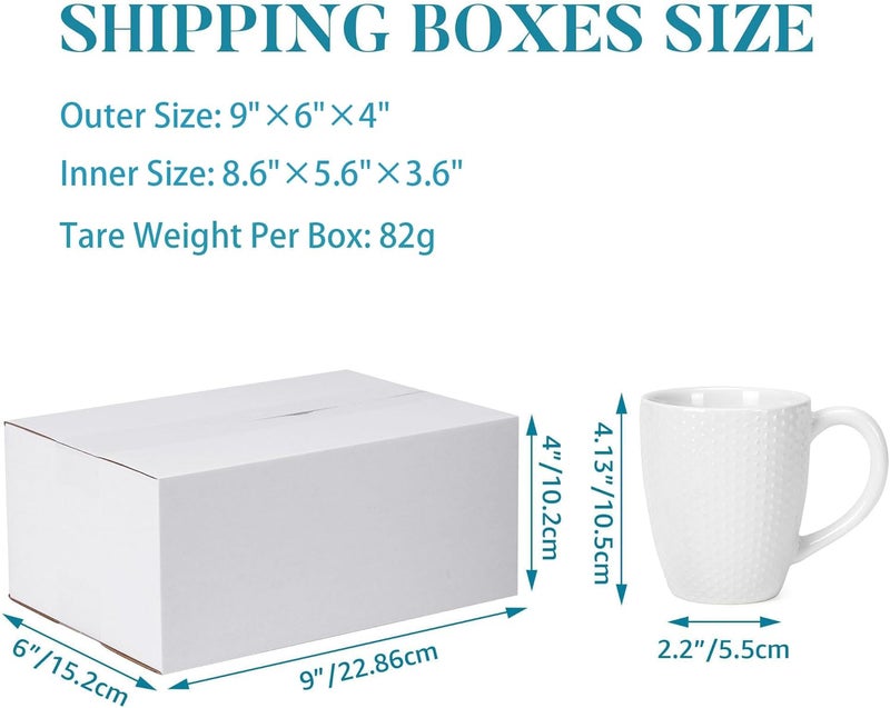 SPEPLA Shipping Boxes 9x6x4 Set of 6, White Corrugated Cardboard Box for Mailing Business Packaging - Image 5